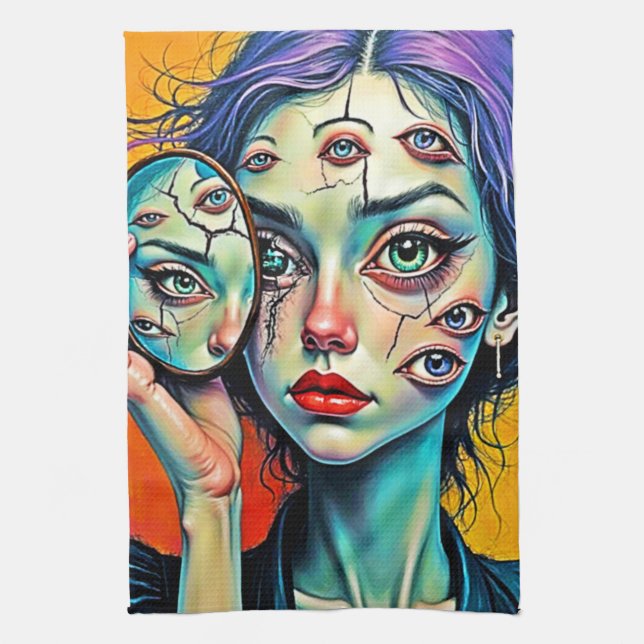 Linge De Cuisine Art de l'auto-réflexion brisé (Vertical)