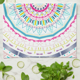 Linge De Cuisine Art de mandala coloré vibrant