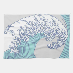 Linge De Cuisine Art de vague de surf Ukiyo-e japonais vintage de l