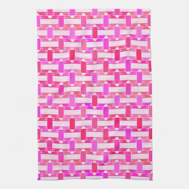 Linge De Cuisine Art Déco industriel chic - rose, fuchsia, orchidée (Vertical)