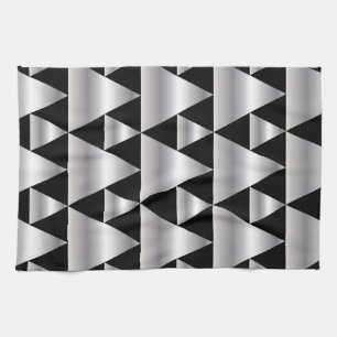 Linge De Cuisine Art déco, motif, argent, noir, élégant, chic, cru