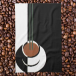 Linge De Cuisine Art Déco vintage, Coupe de Café à la vapeur<br><div class="desc">Illustration vintage image art déco boissons et boissons avec une tasse de café chaud vapeur avec crème et sucre.</div>
