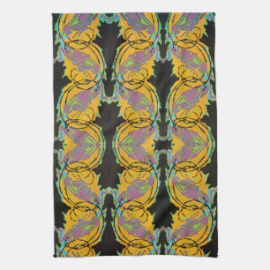 Linge De Cuisine Art Déco vintage Jazz Pochoir Jardin Sauterelles