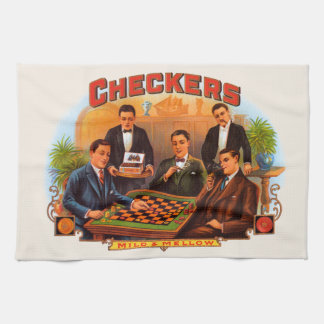 Linge De Cuisine Art d'étiquette de cigare vintage, Checkers Mild e