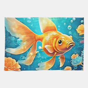 Linge De Cuisine Art du poisson rouge sous-marin