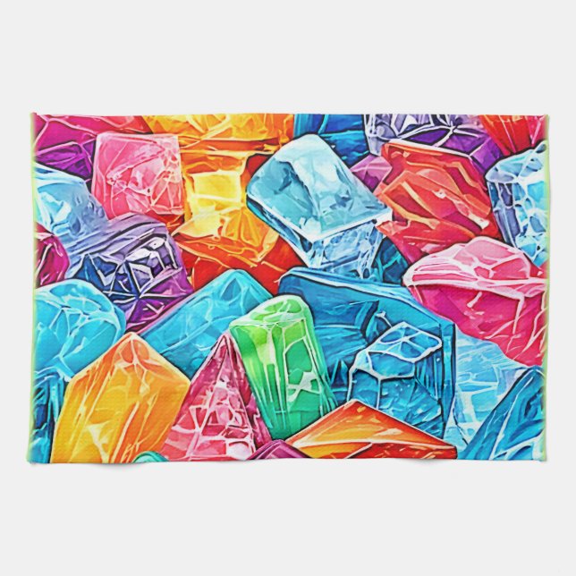 Linge De Cuisine Art en grappes cristallines (Horizontal)