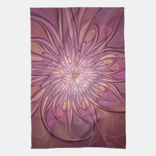 Linge De Cuisine Art floral fractal moderne abstrait couleurs de ba