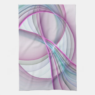 Linge De Cuisine Art fractal abstrait coloré en mouvement, Moderne