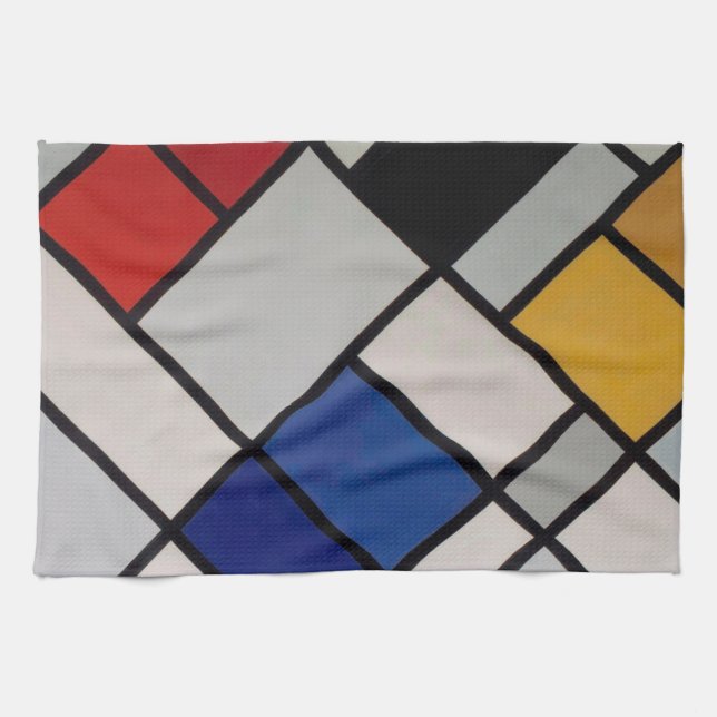 Linge De Cuisine Art moderne de Piet Mondrian (Horizontal)