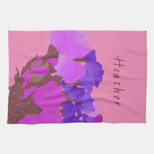 Linge De Cuisine Art Moderne Fleurs colorées joyeuses +Nom personna