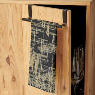 Linge De Cuisine Art moderne noir et or