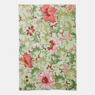 Linge De Cuisine Art Nouveau Chinois Floral Vintage Chinoiserie