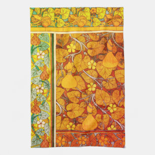 Linge De Cuisine Art nouveau floral gourde élégant automne vert ora
