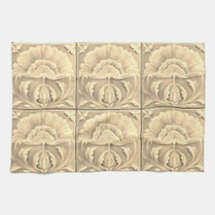 Linge De Cuisine Art nouveau jongendstil carreaux de fleurs finitio