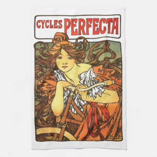 Linge De Cuisine Art Nouveau Vélo Mucha Art