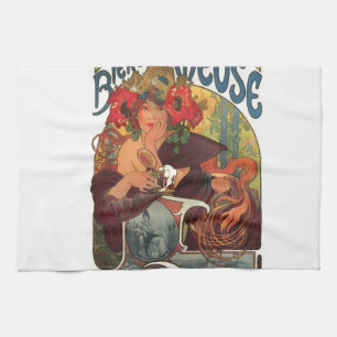 Linge De Cuisine Art Nouveau vintage Alphonse Mucha
