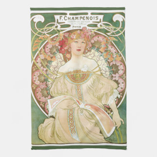 Linge De Cuisine Art Nouveau vintage, Champenois par Alphonse Mucha