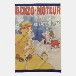 Linge De Cuisine Art Nouveau vintage, Femme ancienne voiture conver