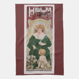 Linge De Cuisine Art Nouveau vintage Helm Cacao par Privat Livemont