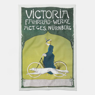 Linge De Cuisine Art Nouveau vintage, Victoria Fahrrad Werke, Rehm