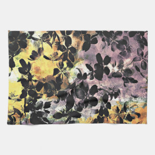 Linge De Cuisine Art numérique fleuri motif à fleurs rose jaune