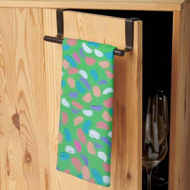 Linge De Cuisine Art peint Spring Greens (Pliage en tiers)