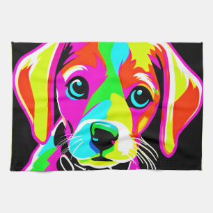 Linge De Cuisine Art Pop Puppy Néon
