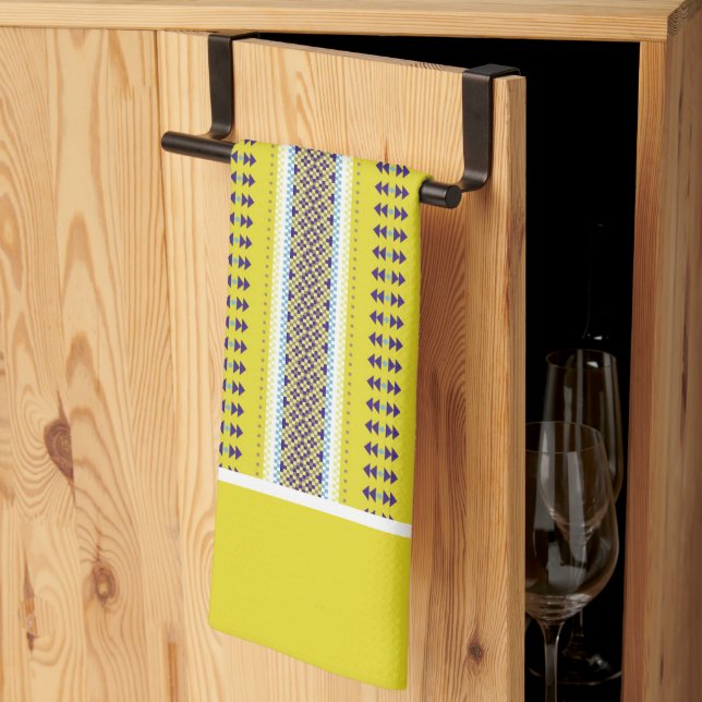 Linge De Cuisine Art populaire jaune (Pliage en tiers)