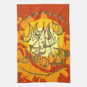 Linge De Cuisine Art populaire Peace & Love Wish en russe