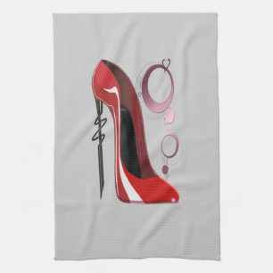 Linge De Cuisine Art stylet rouge et bracelets de chaussure