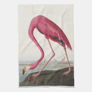 Linge De Cuisine Art vintage Audubon du Flamant rose américain