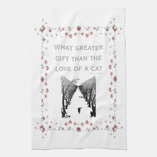 Linge De Cuisine Art vintage de coeur de citation d'amour de chat