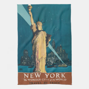 Linge De Cuisine Art vintage de la Statue de la Liberté de New York