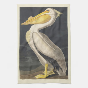 Linge De Cuisine Art vintage d'oiseau pélican blanc américain d'Aud