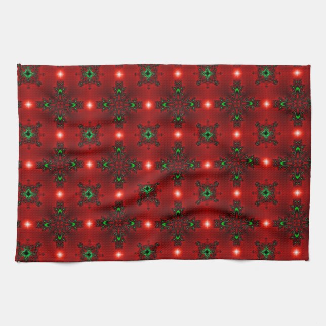 Linge De Cuisine Artdeco de Noël en style rétro (Horizontal)