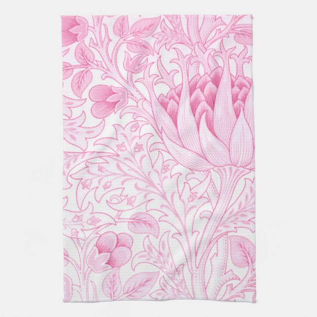 Linge De Cuisine Artichaut Rose Pâle de William Morris (Vertical)