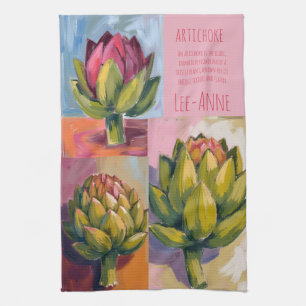 Linge De Cuisine Artichaut rustique Aquarelle Cuisine de Ferme