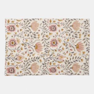 Linge De Cuisine Artisanat floral peint