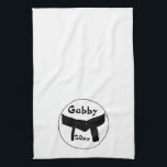 Linge De Cuisine Arts martiaux personnalisés Ceinture noire Serviet<br><div class="desc">Customisez la serviette de cuisine Black Belt Arts avec le nom personnel de votre artiste martiale et l'année où ils ont gagné une ceinture noire. Cette serviette d'arts martiaux personnalisée fait une idée cadeau unique personnalisée pour un test de promotion de ceinture noire. Convient à tous les arts martiaux y...</div>