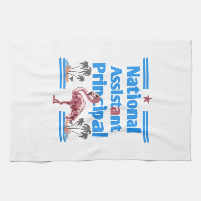 Linge De Cuisine assistant national principal flamant rose (Horizontal)