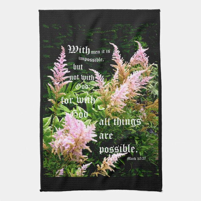 Linge De Cuisine Astilbe avec Marc 10:27 (Vertical)