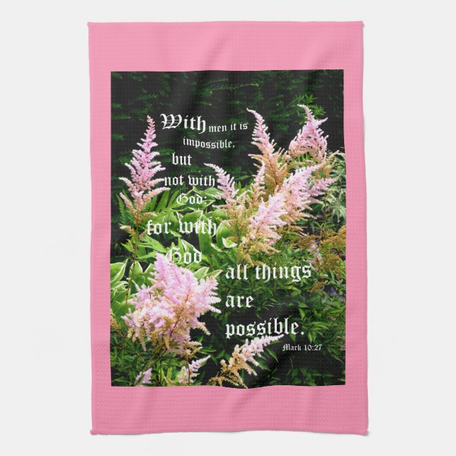 Linge De Cuisine Astilbe avec Mark 10:27 (Vertical)