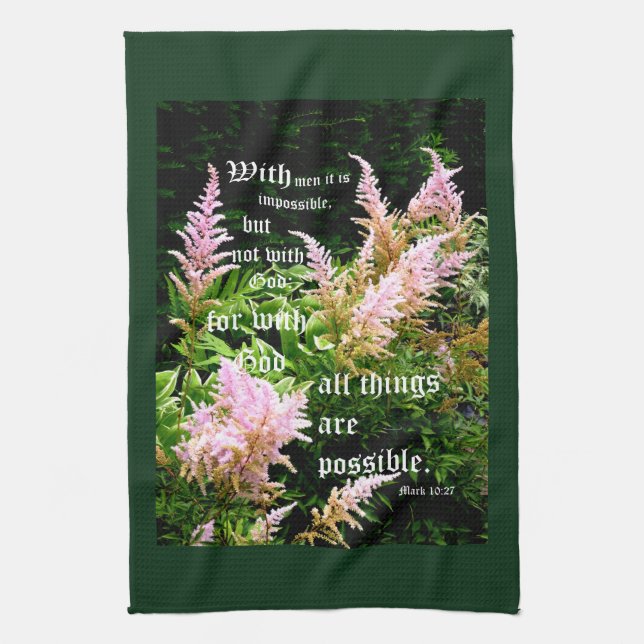 Linge De Cuisine Astilbe avec Mark 10:27 (Vertical)