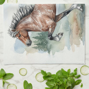 Linge De Cuisine Astrid Tolting Cheval islandais aquarelle