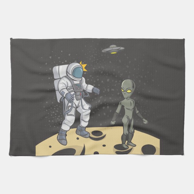 Linge De Cuisine Astronaute et extraterrestre     (Horizontal)
