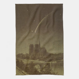 Linge De Cuisine Astronomie Vintage, Comète Donati au-dessus de Par
