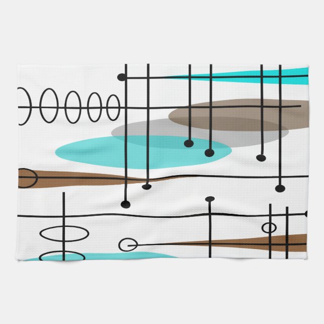 Linge De Cuisine Atomic Era Mid-Century Modern Abstract (Horizontal)