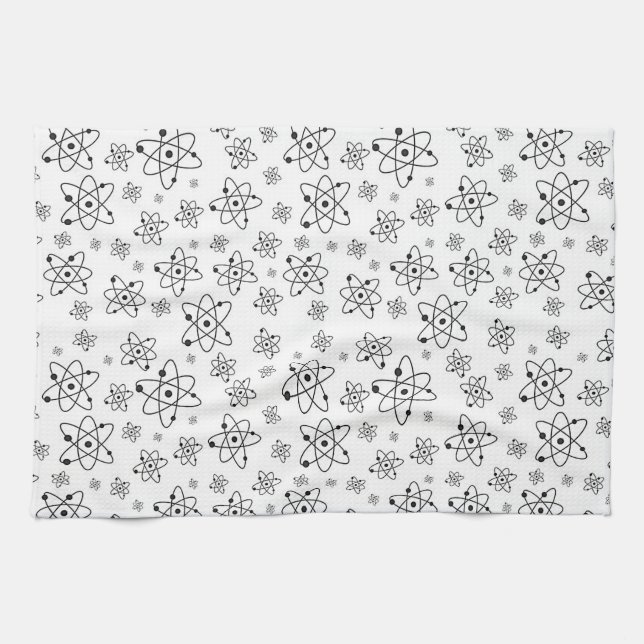 Linge De Cuisine Atoms Rétro Motif d'âge atomique (Horizontal)