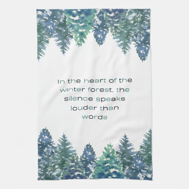 Linge De Cuisine Au cœur de la forêt hivernale (Vertical)