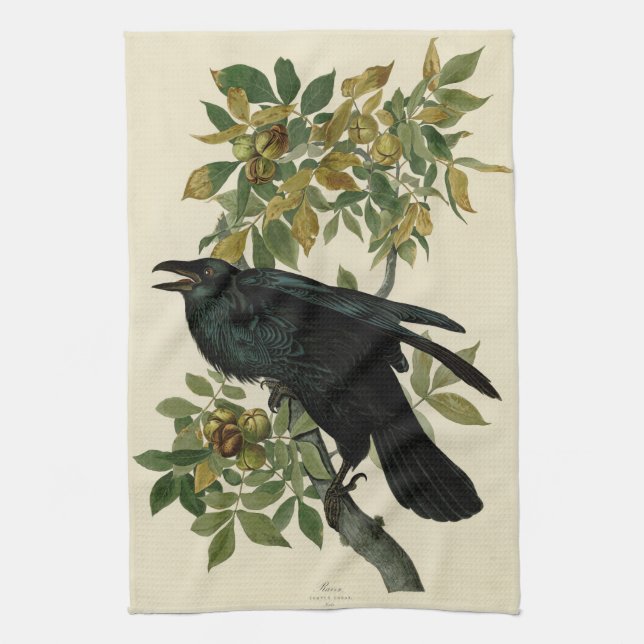 Linge De Cuisine Audubon Raven Oiseau classique (Vertical)